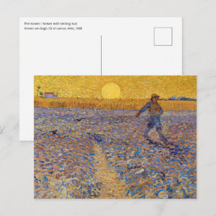 Vincent van Gogh - Zaaier met ondergaande zon Briefkaart