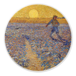 Vincent van Gogh - Zaaier met ondergaande zon Keramische Knop