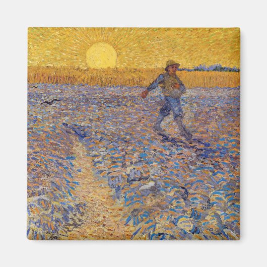 Vincent van Gogh - Zaaier met ondergaande zon Magneet (Voorkant)