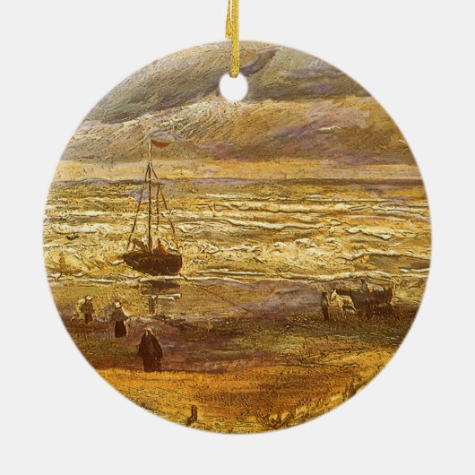 Vincent van Gogh - Zee bij Scheveningen Keramisch Ornament (Achterkant)