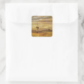 Vincent van Gogh - Zee bij Scheveningen Vierkante Sticker (Tas)