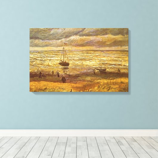 Vincent van Gogh - Zee in Scheveningen Canvas Afdruk (Insitu (Houten vloer))