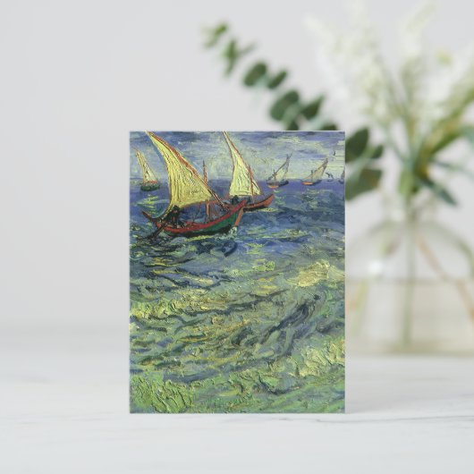 Vincent van Gogh - Zeegezicht bij Saintes Maries Briefkaart (Staand voorkant)
