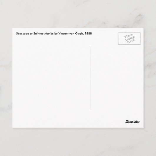 Vincent van Gogh - Zeegezicht bij Saintes Maries Briefkaart (Achterkant)