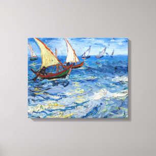 Vincent van Gogh - Zeegezicht bij Saintes-Maries Canvas Afdruk