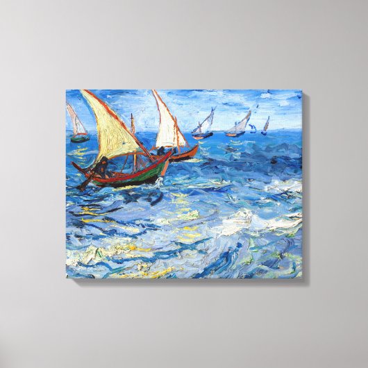Vincent van Gogh - Zeegezicht bij Saintes-Maries Canvas Afdruk (Voorkant)