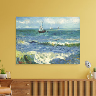 Vincent van Gogh - Zeegezicht bij Saintes Maries Canvas Afdruk