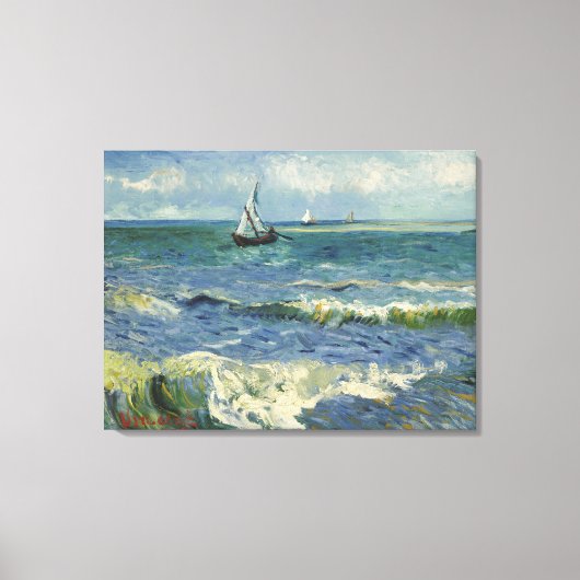 Vincent van Gogh - Zeegezicht bij Saintes Maries Canvas Afdruk (Voorkant)