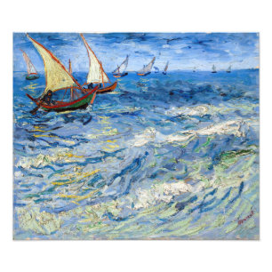 Vincent van Gogh - Zeegezicht bij Saintes-Maries Foto Afdruk