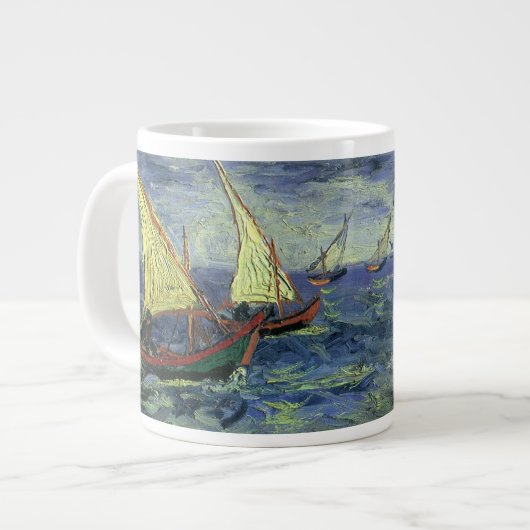 Vincent van Gogh - Zeegezicht bij Saintes Maries Grote Koffiekop (Links)