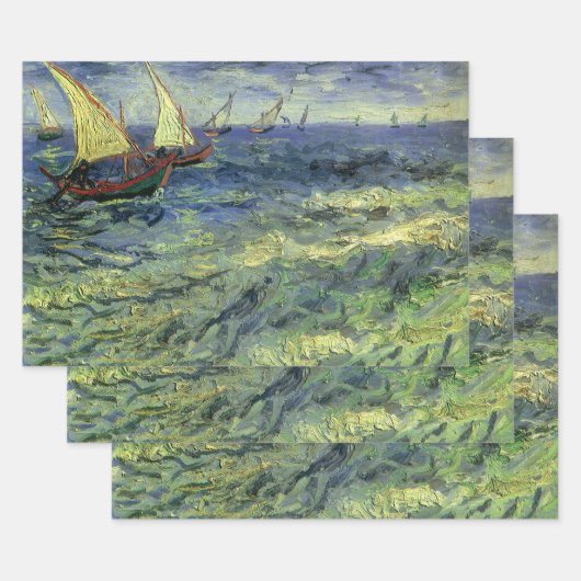 Vincent van Gogh - Zeegezicht bij Saintes Maries Inpakpapier Vel (Set)