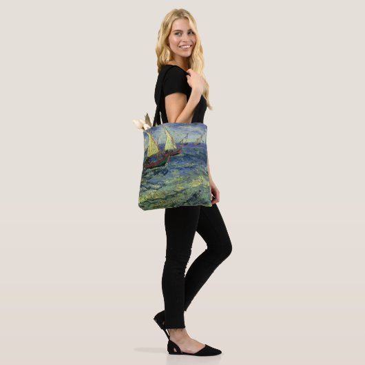 Vincent van Gogh - Zeegezicht bij Saintes Maries Tote Bag (Op model)