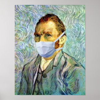 Vincent Van Gogh zelf portret met maskerspleet Poster