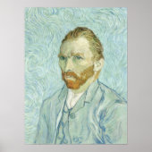 Vincent Van Gogh Zelfportret 1889 Blauw schilderij Poster (Voorkant)