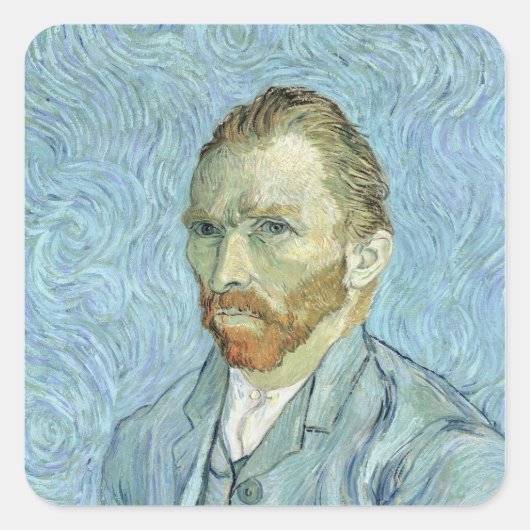 Vincent van Gogh | Zelfportret, 1889 Vierkante Sticker (Voorkant)