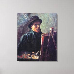 Vincent Van Gogh - Zelfportret donkere vilt hoed Canvas Afdruk