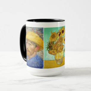 Vincent van Gogh - Zelfportret en zonnebloemen Mok