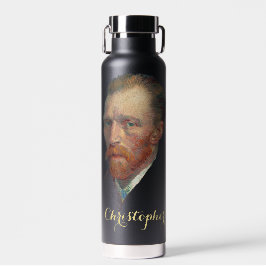 Vincent van Gogh Zelfportret Kunst Gouden Monogram Waterfles