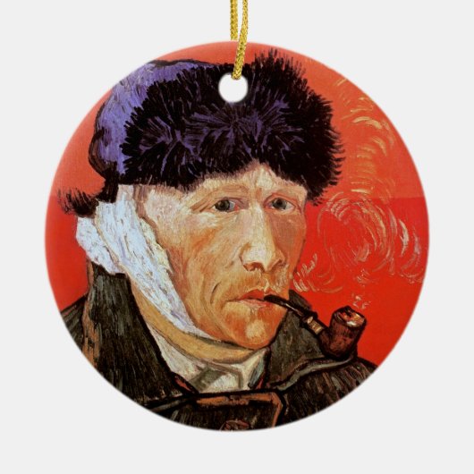 Vincent van Gogh - zelfportret met gebandatuurde o Keramisch Ornament (Voorkant)