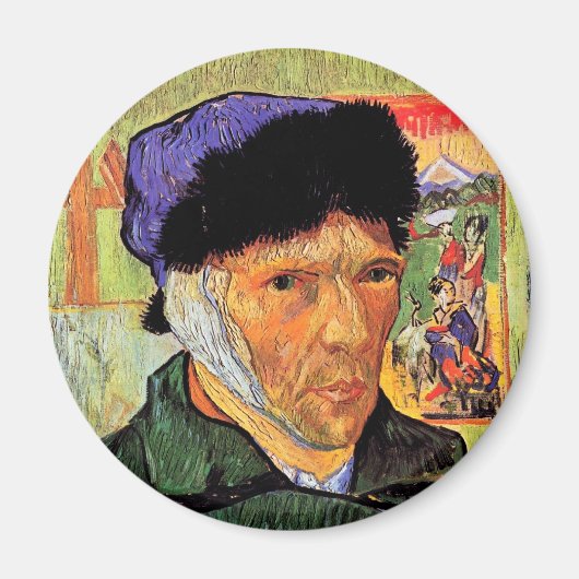 Vincent van Gogh - zelfportret met gebandatuurde o Magneet (Voorkant)