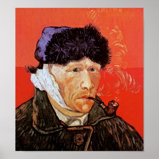 Vincent van Gogh - zelfportret met gebandatuurde o Poster (Voorkant)
