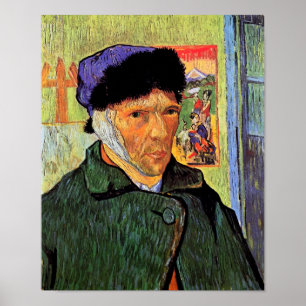 Vincent van Gogh - zelfportret met gebandatuurde o Poster
