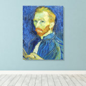 Vincent van Gogh - Zelfportret met palet Canvas Afdruk (Insitu (Houten vloer))