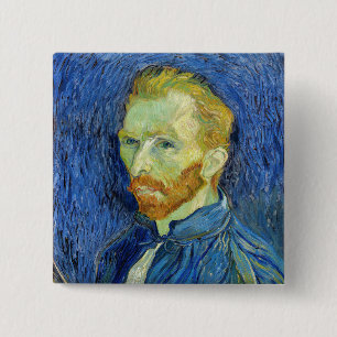 Vincent van Gogh - Zelfportret met palet Vierkante Button 5,1 Cm