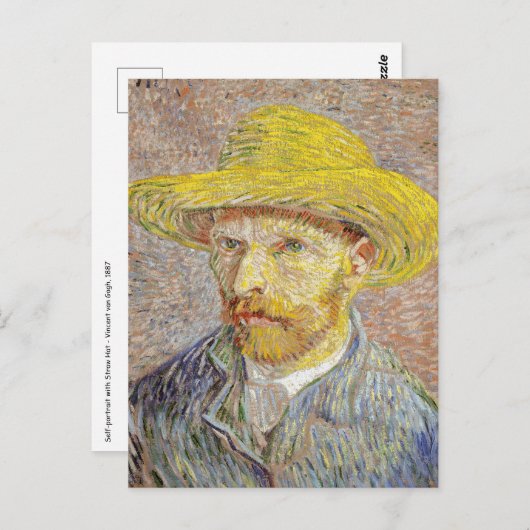 Vincent van Gogh - Zelfportret met Pet Briefkaart (Voorkant / Achterkant)