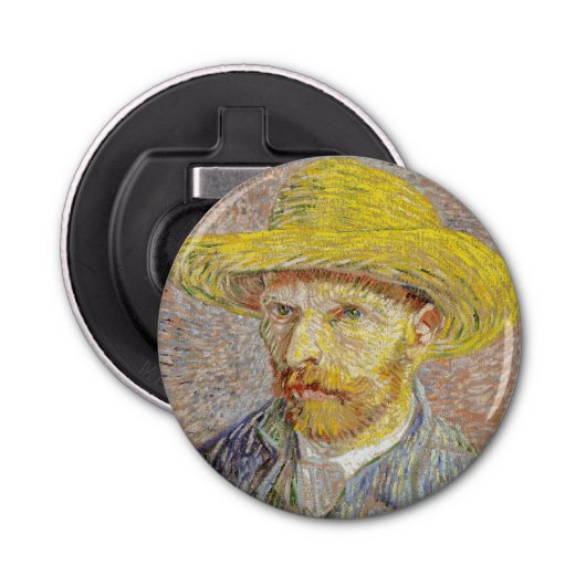Vincent van Gogh - Zelfportret met Pet Button Flesopener (Voorkant)