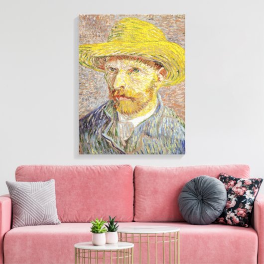 Vincent van Gogh - Zelfportret met Pet Canvas Afdruk (Insitu (Woonkamer))