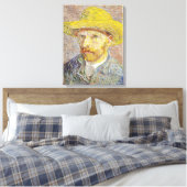 Vincent van Gogh - Zelfportret met Pet Canvas Afdruk (Insitu (Slaapkamer))