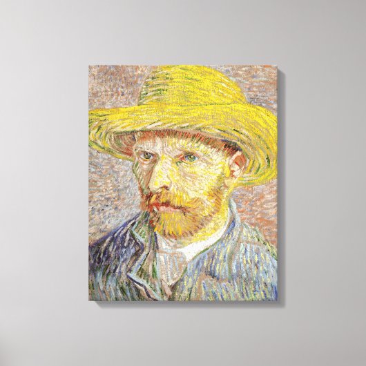 Vincent van Gogh - Zelfportret met Pet Canvas Afdruk (Voorkant)