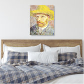 Vincent van Gogh - Zelfportret met Pet Canvas Afdruk (Insitu (Slaapkamer))