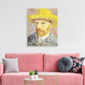 Vincent van Gogh - Zelfportret met Pet Canvas Afdruk (Insitu (Woonkamer))