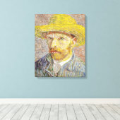 Vincent van Gogh - Zelfportret met Pet Canvas Afdruk (Insitu (Houten vloer))