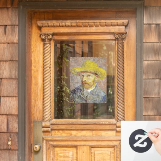 Vincent van Gogh - Zelfportret met Pet Raamsticker (Huis Deur)