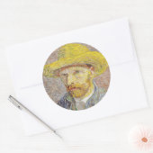 Vincent van Gogh - Zelfportret met Pet Ronde Sticker (Envelop)