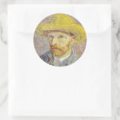 Vincent van Gogh - Zelfportret met Pet Ronde Sticker (Tas)