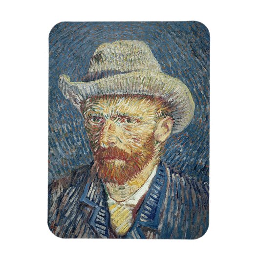 Vincent van Gogh | Zelfportret met smelt Pet Magneet (Verticaal)