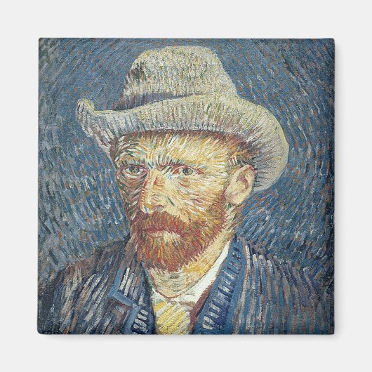 Vincent van Gogh | Zelfportret met smelt Pet Magneet (Voorkant)