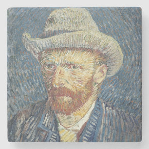 Vincent van Gogh   Zelfportret met smelt Pet Stenen Onderzetter