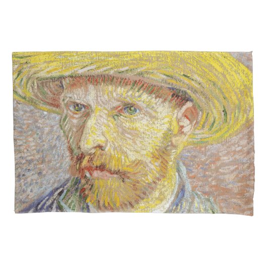 Vincent van Gogh - Zelfportret met stro Kussensloop (Voorkant)