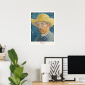 Vincent van Gogh Zelfportret met stro Pet Kunst Poster (Thuiskantoor)