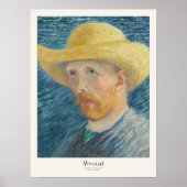 Vincent van Gogh Zelfportret met stro Pet Kunst Poster (Voorkant)
