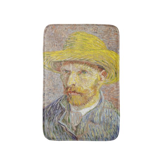 Vincent van Gogh - Zelfportret met strohoed Badmat (Voorkant Verticaal)