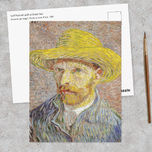 Vincent van Gogh - Zelfportret met strohoed Briefkaart