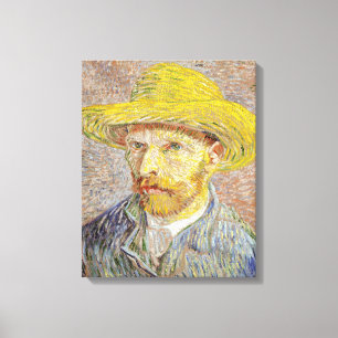 Vincent van Gogh - Zelfportret met strohoed Canvas Afdruk