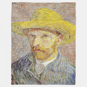 Vincent van Gogh - Zelfportret met strohoed Fleece Deken