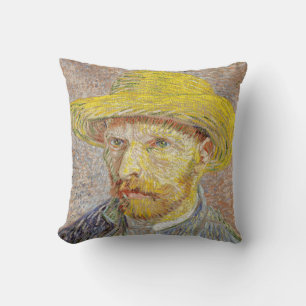 Vincent van Gogh - Zelfportret met strohoed Kussen